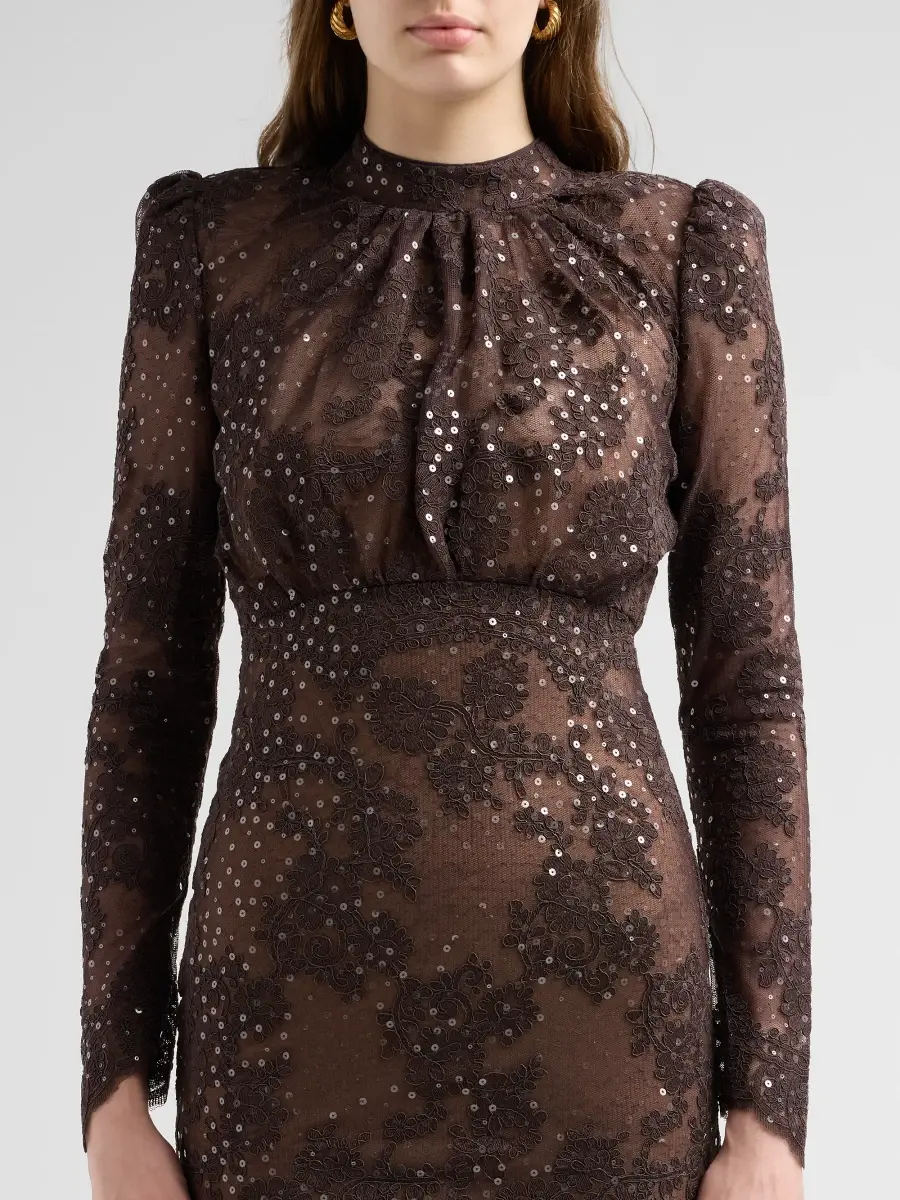 Self-Portrait Women's Sequined Lace Fitted Maxi Dress | Thumbnail 5 Self-Portrait Women's Sequined Lace Fitted Maxi Dress | Thumbnail 5