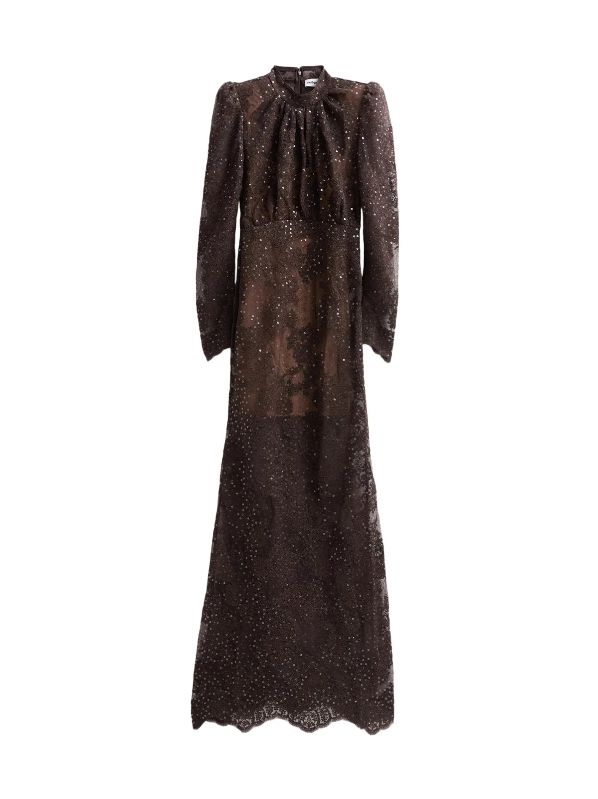 Self-Portrait Women's Sequined Lace Fitted Maxi Dress