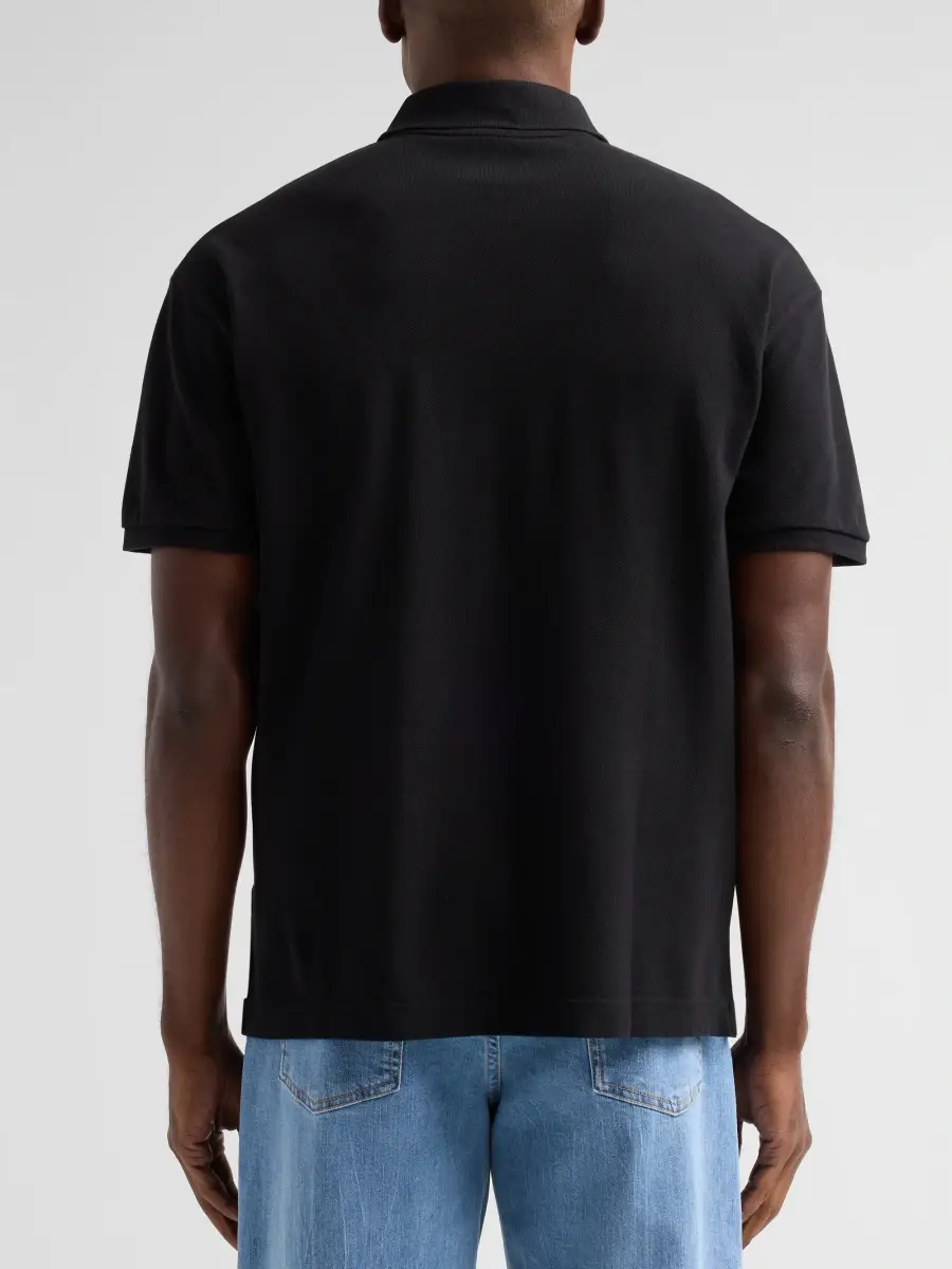 Palm Angels Men's Logo Spray Cotton Polo Shirt | Thumbnail 3