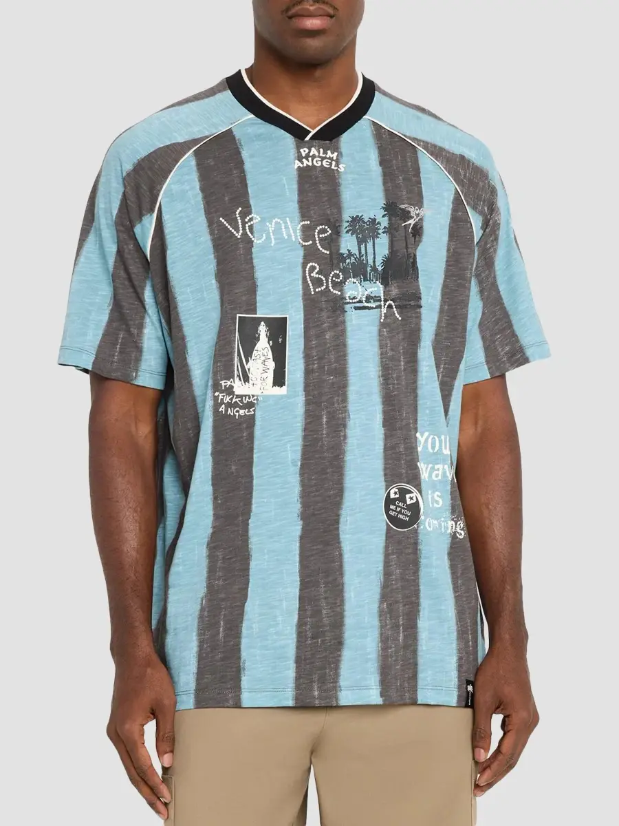 Palm Angels Men's Soccer Cali Regular T-Shirt | Thumbnail 4 Palm Angels Men's Soccer Cali Regular T-Shirt | Thumbnail 4