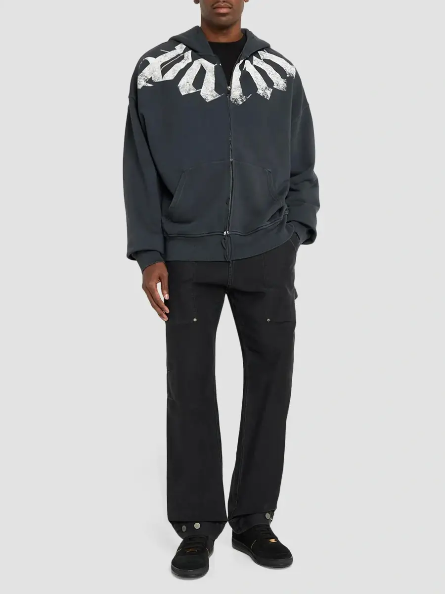 Palm Angels Men's Big Neck Logo Full-Zip Loose Hoodie | Thumbnail 2 Palm Angels Men's Big Neck Logo Full-Zip Loose Hoodie | Thumbnail 2