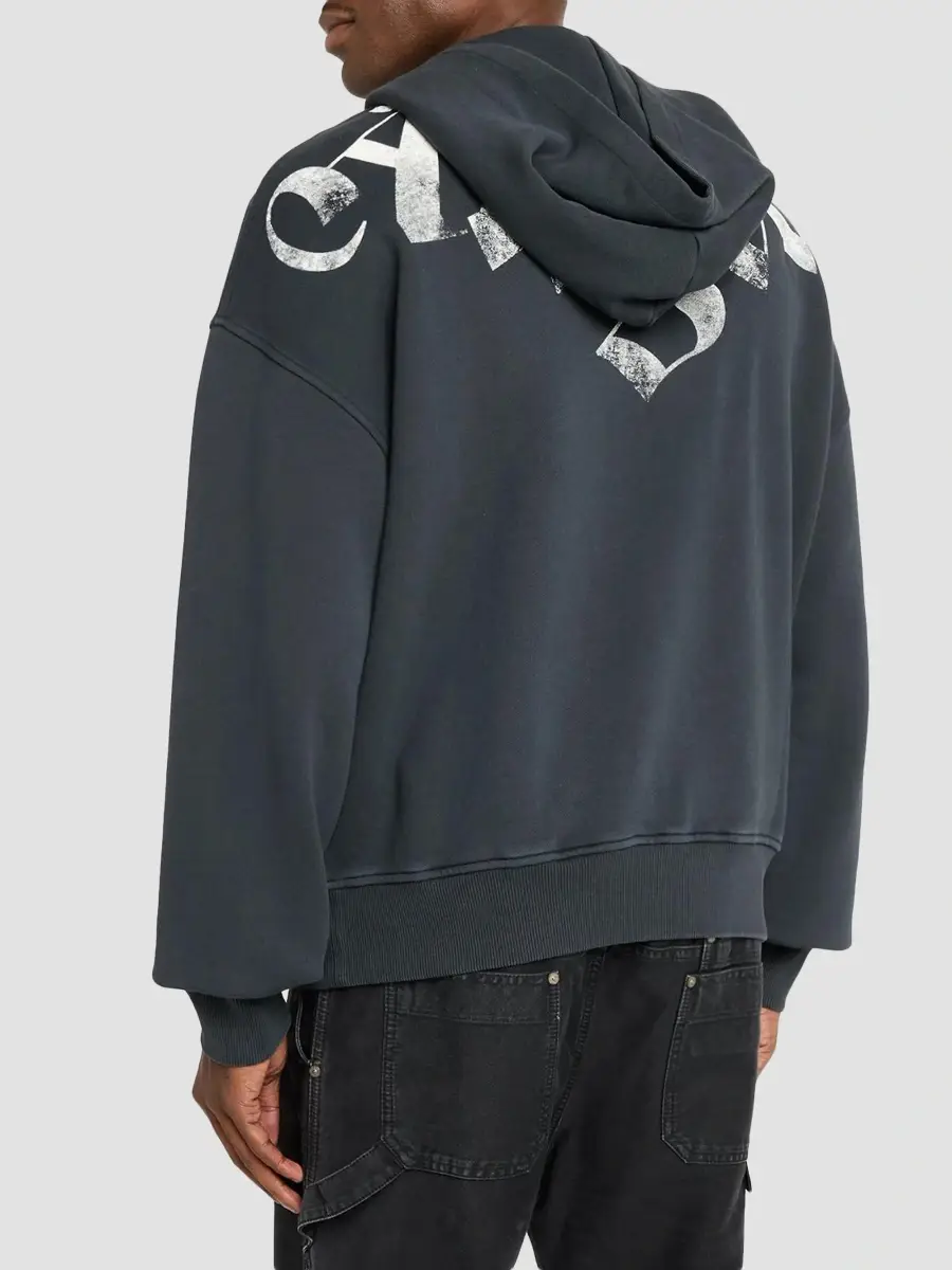 Palm Angels Men's Big Neck Logo Full-Zip Loose Hoodie | Thumbnail 3 Palm Angels Men's Big Neck Logo Full-Zip Loose Hoodie | Thumbnail 3