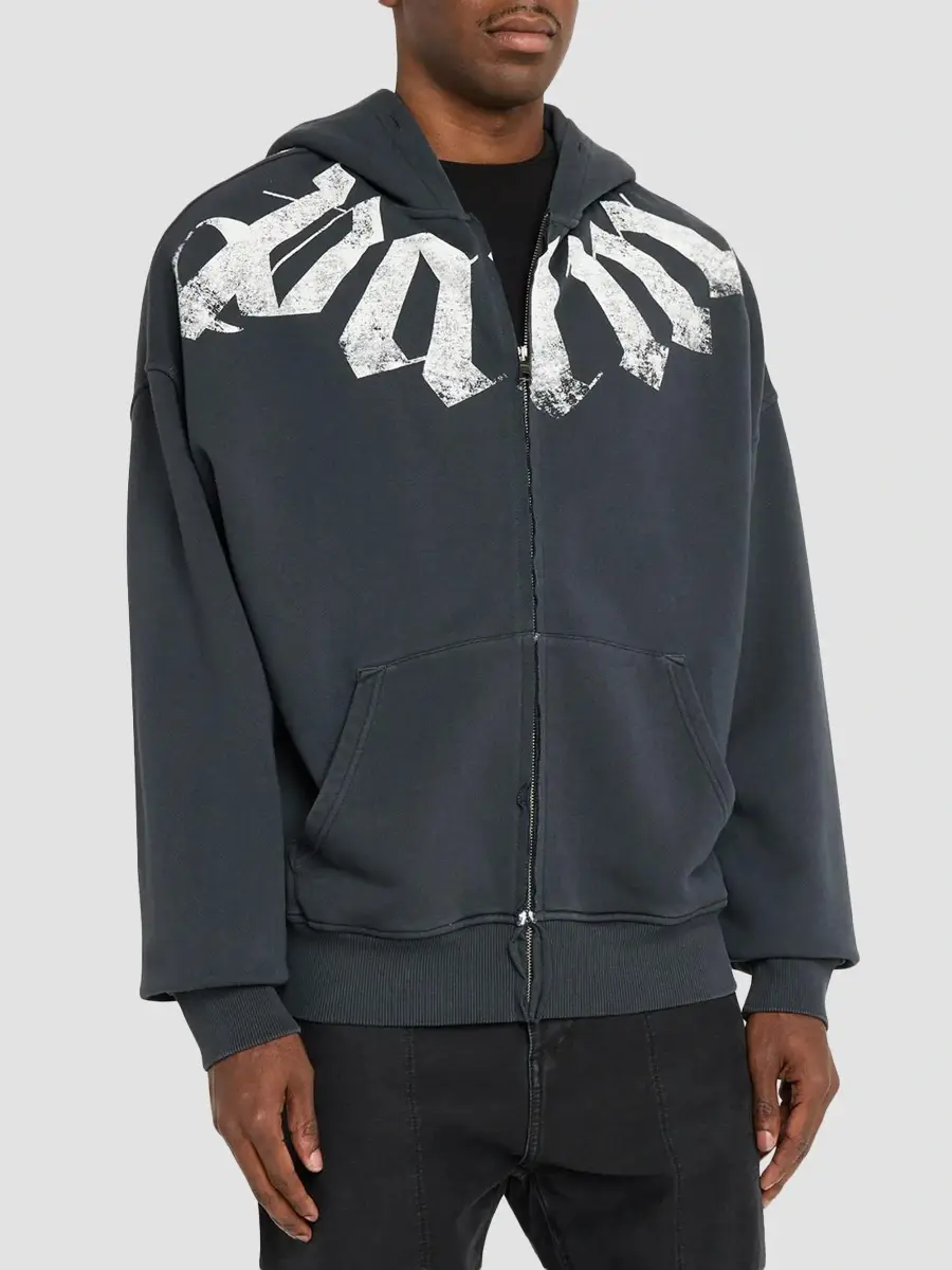 Palm Angels Men's Big Neck Logo Full-Zip Loose Hoodie | Thumbnail 4 Palm Angels Men's Big Neck Logo Full-Zip Loose Hoodie | Thumbnail 4