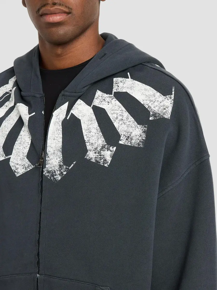 Palm Angels Men's Big Neck Logo Full-Zip Loose Hoodie | Thumbnail 5 Palm Angels Men's Big Neck Logo Full-Zip Loose Hoodie | Thumbnail 5