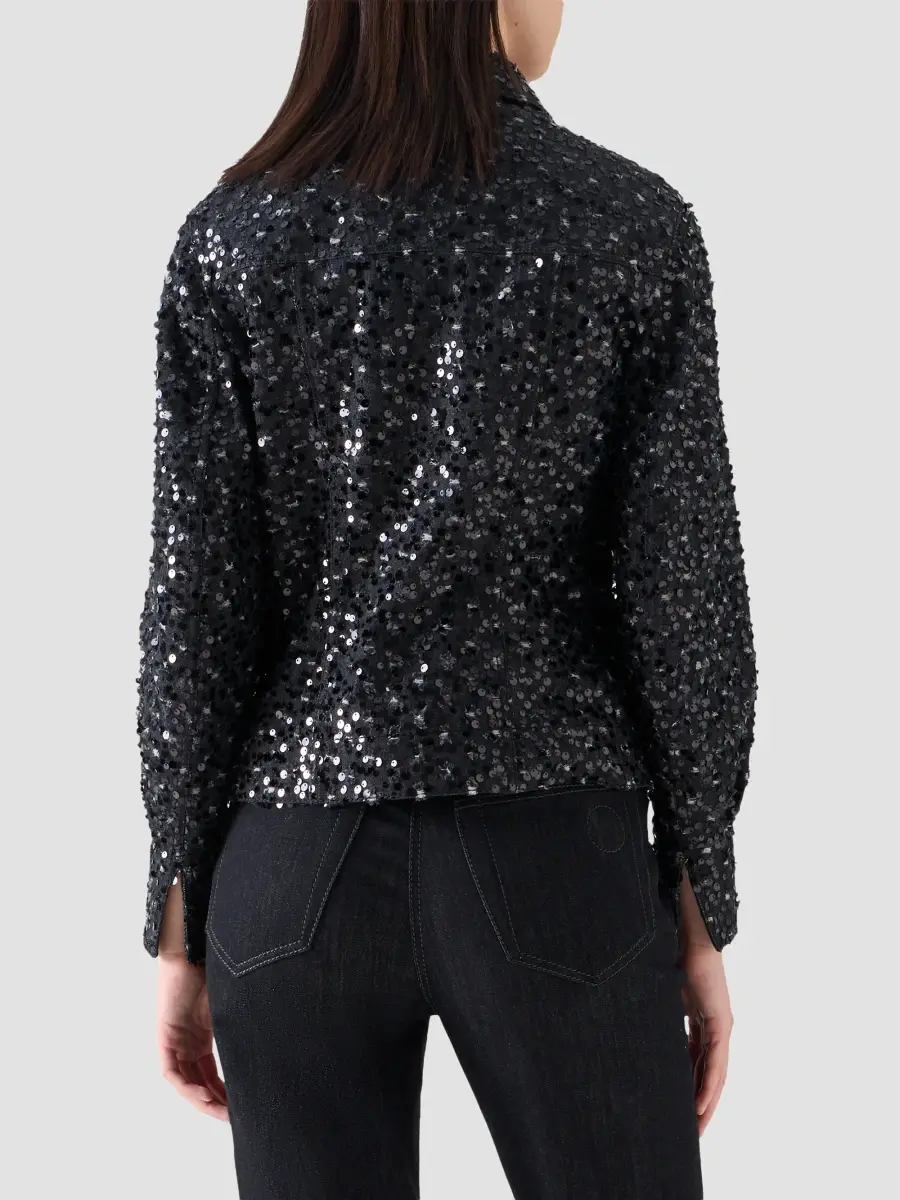 Akris punto Women's Starry Sky Sequined Denim Jacket | Thumbnail 3 Akris punto Women's Starry Sky Sequined Denim Jacket | Thumbnail 3