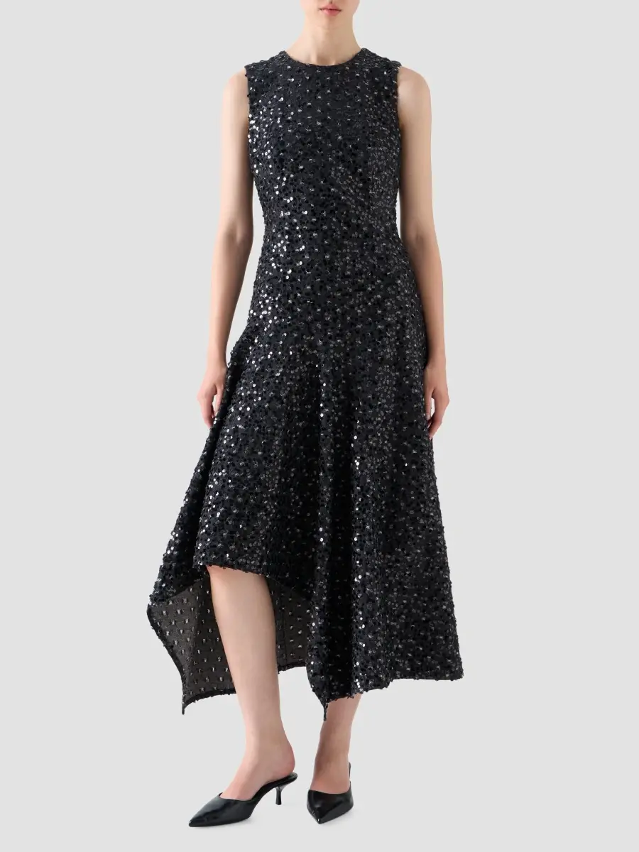 Akris punto Women's Wool Handkerchief-Hem Knit Midi Dress | Thumbnail 2