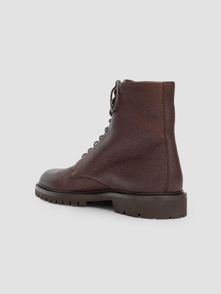 Brunello Cucinelli Men's Shearling-Lined Leather Ankle Boots | Thumbnail 4