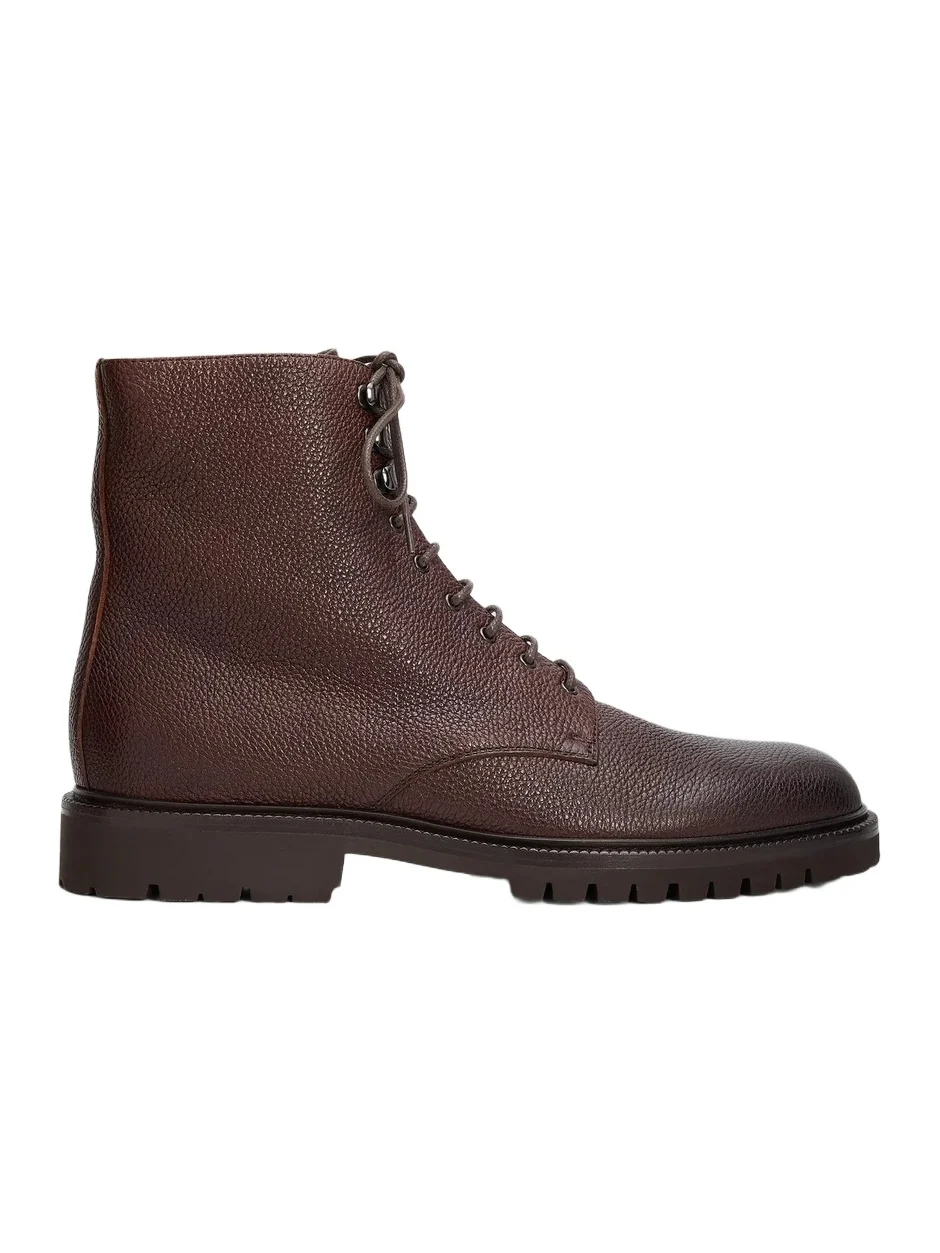 Brunello Cucinelli Men's Shearling-Lined Leather Ankle Boots
