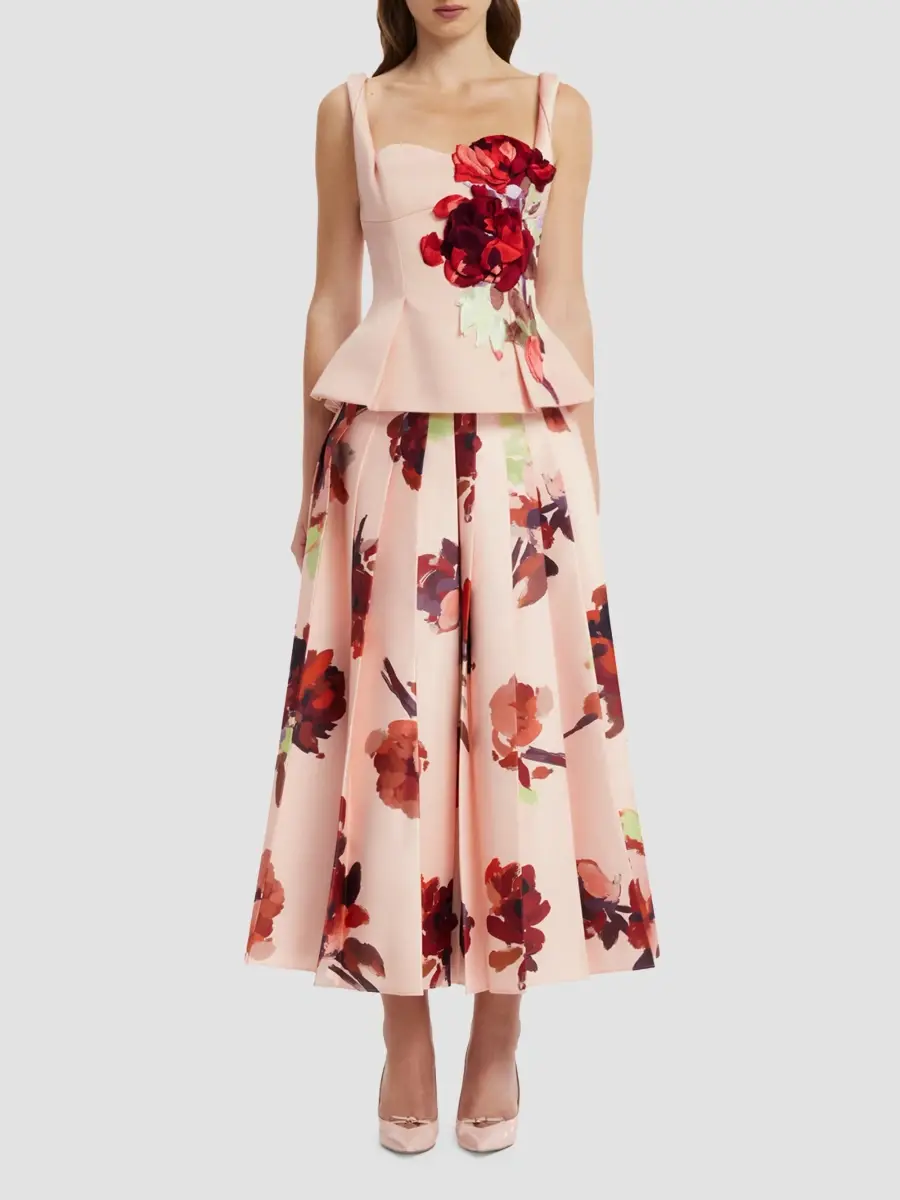 LEO LIN Women's June Reverie Floral Pleated Midi Skirt | Thumbnail 2