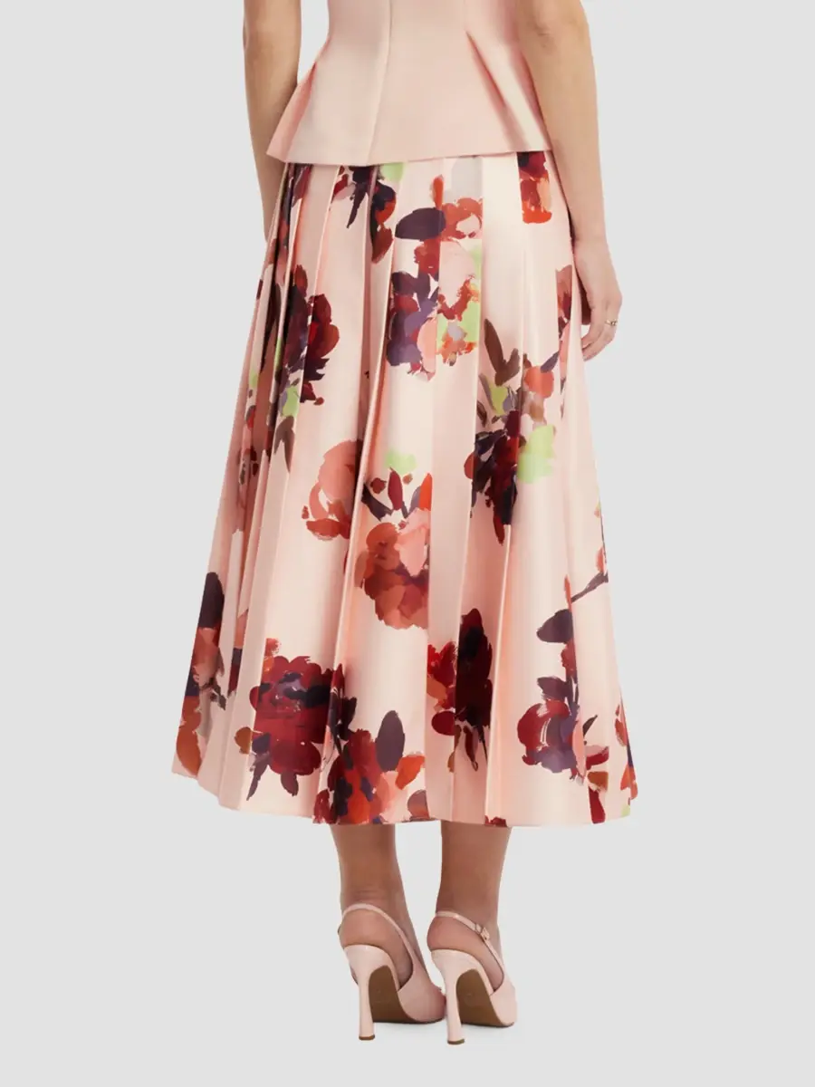 LEO LIN Women's June Reverie Floral Pleated Midi Skirt | Thumbnail 3
