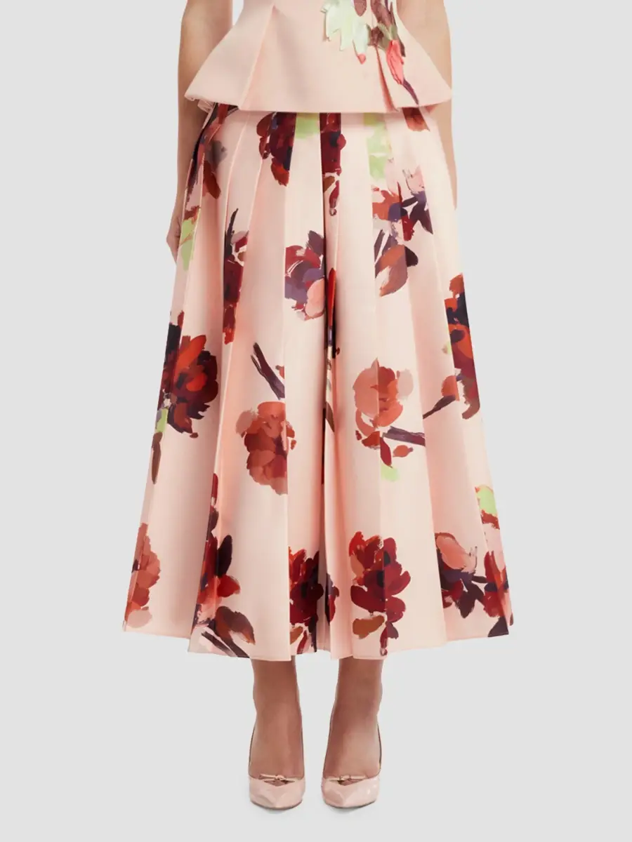 LEO LIN Women's June Reverie Floral Pleated Midi Skirt | Thumbnail 4