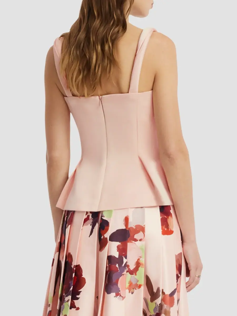 LEO LIN Women's SOJOURN Georgia 3D Floral Peplum Top | Thumbnail 3