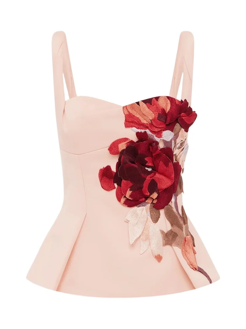 LEO LIN Women's SOJOURN Georgia 3D Floral Peplum Top