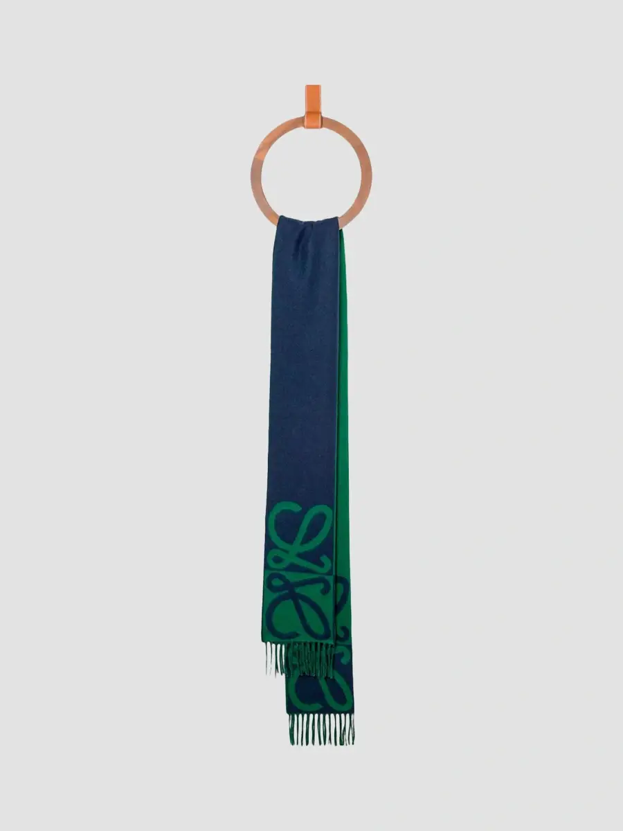 Loewe Women's Two-Tone Anagram Wool-Cashmere Scarf | Thumbnail 2 Loewe Women's Two-Tone Anagram Wool-Cashmere Scarf | Thumbnail 2