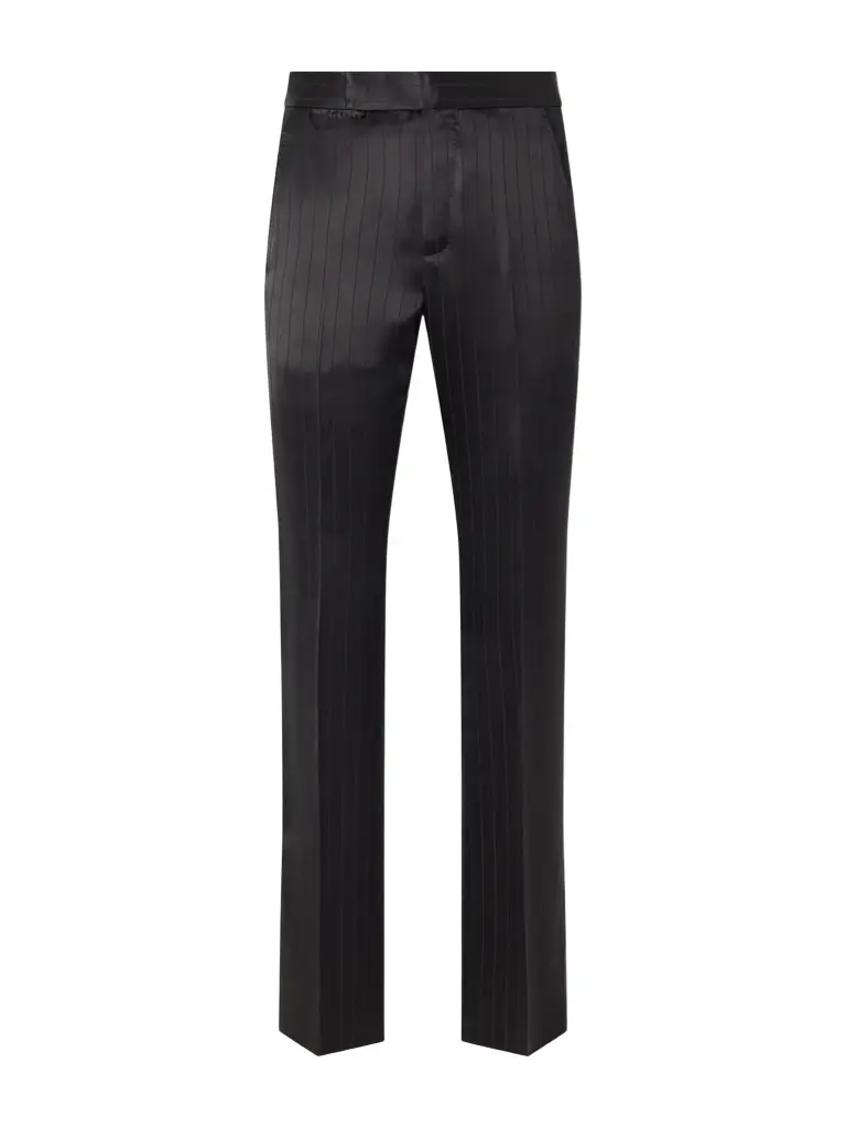 Tom Ford Straight-Leg Pinstriped Satin Suit Trousers - Men