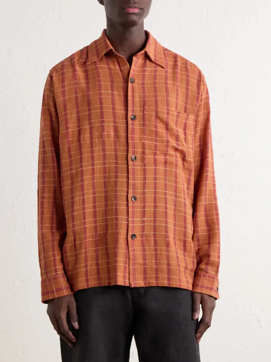 Kartik Research Pataudi Checked Handwoven Cotton Shirt - Men | Thumbnail 3