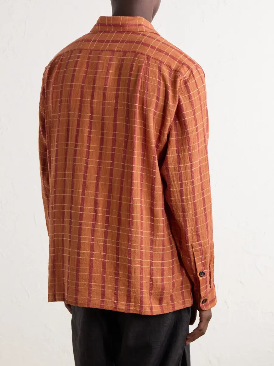 Kartik Research Pataudi Checked Handwoven Cotton Shirt - Men | Thumbnail 4