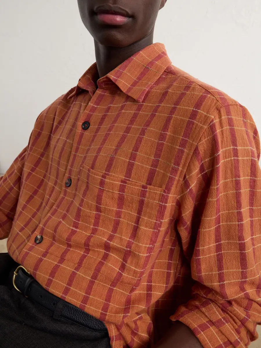 Kartik Research Pataudi Checked Handwoven Cotton Shirt - Men | Thumbnail 5