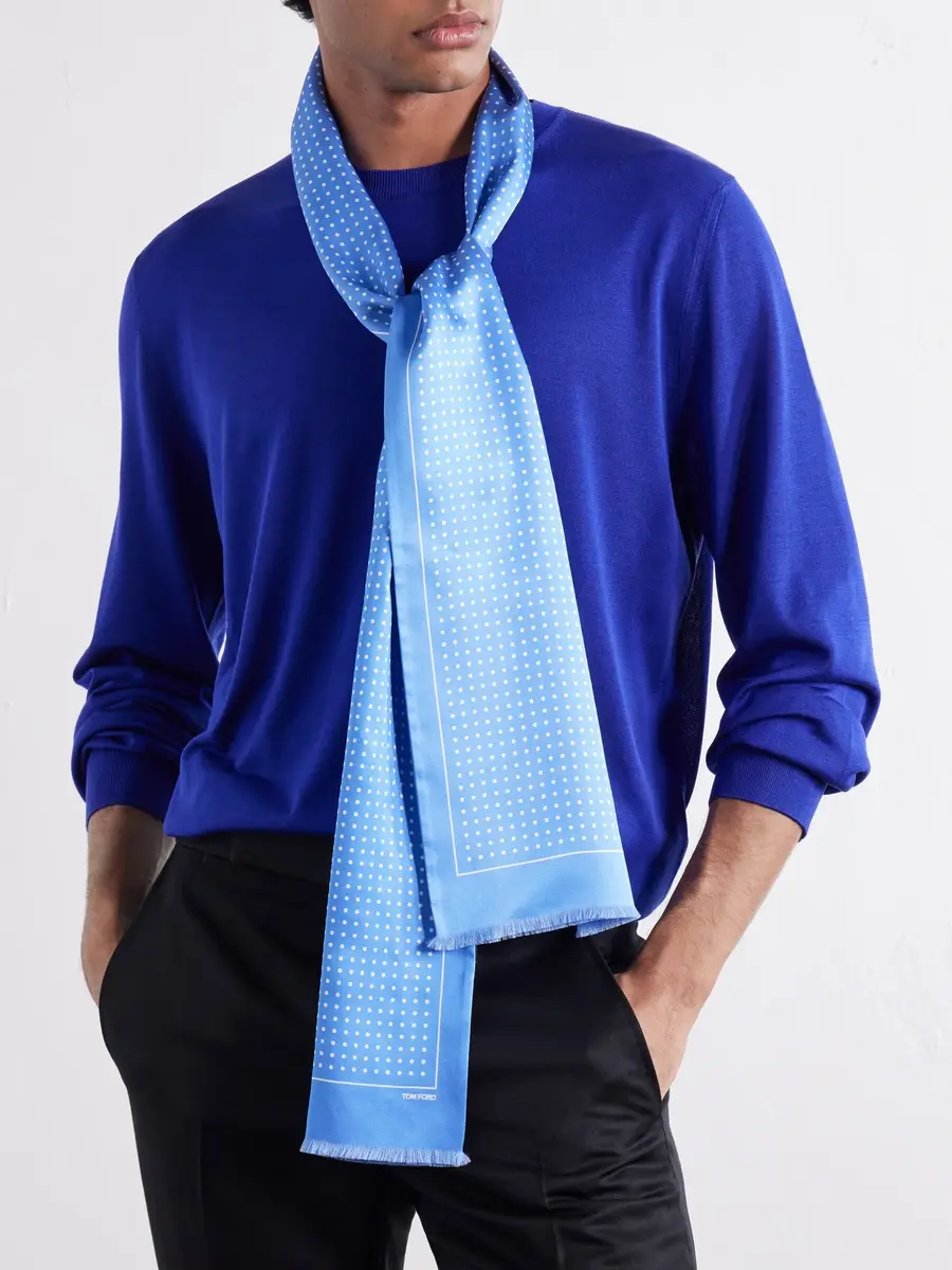 Tom Ford Polka-Dot Silk-Satin Scarf - Men | Thumbnail 2 Tom Ford Polka-Dot Silk-Satin Scarf - Men | Thumbnail 2
