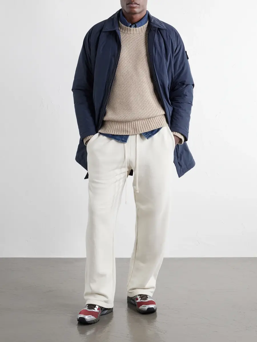 Stone Island Basket-Stitch Wool-Blend Sweater - Men | Thumbnail 2 Stone Island Basket-Stitch Wool-Blend Sweater - Men | Thumbnail 2