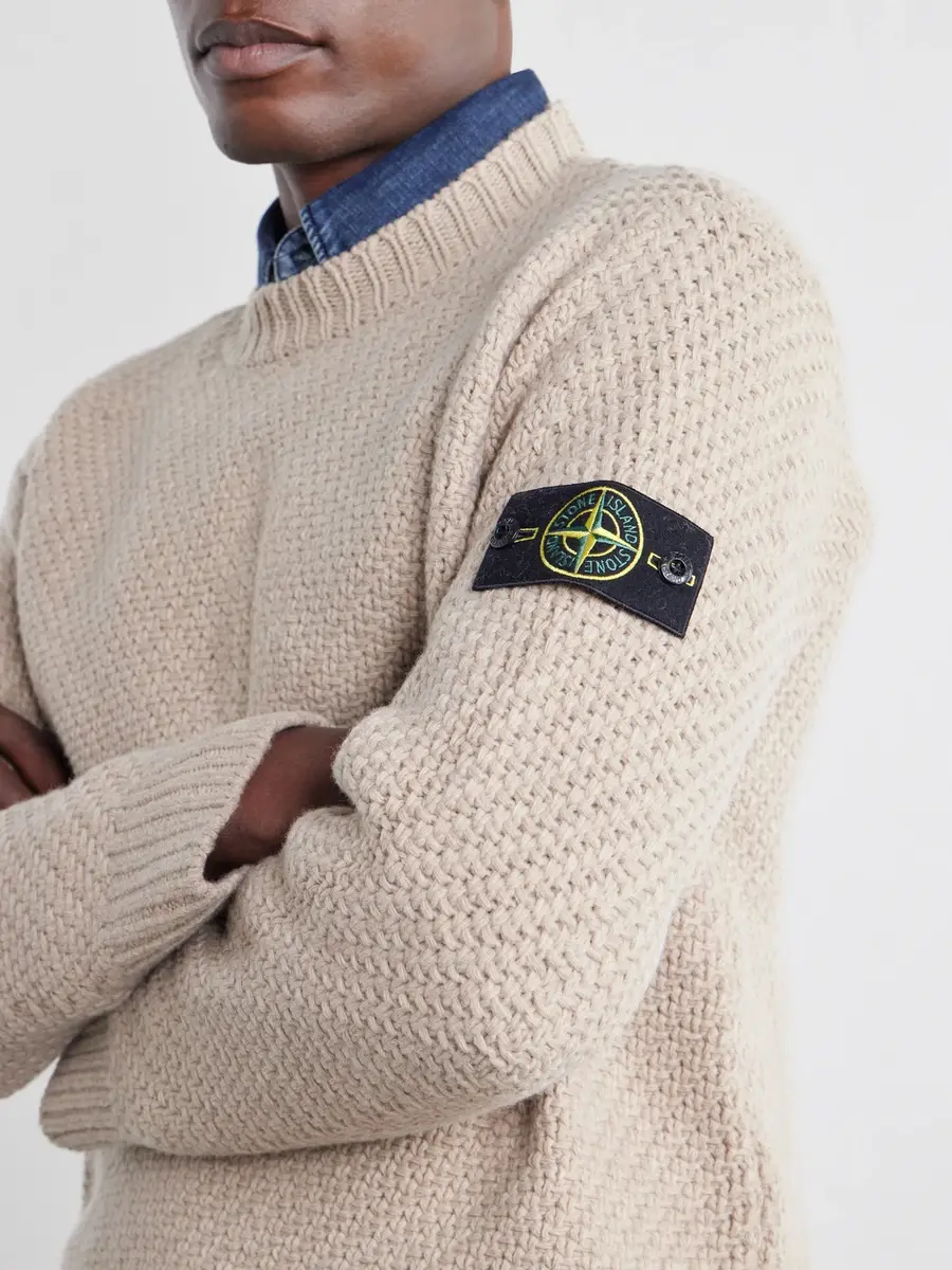 Stone Island Basket-Stitch Wool-Blend Sweater - Men | Thumbnail 5 Stone Island Basket-Stitch Wool-Blend Sweater - Men | Thumbnail 5