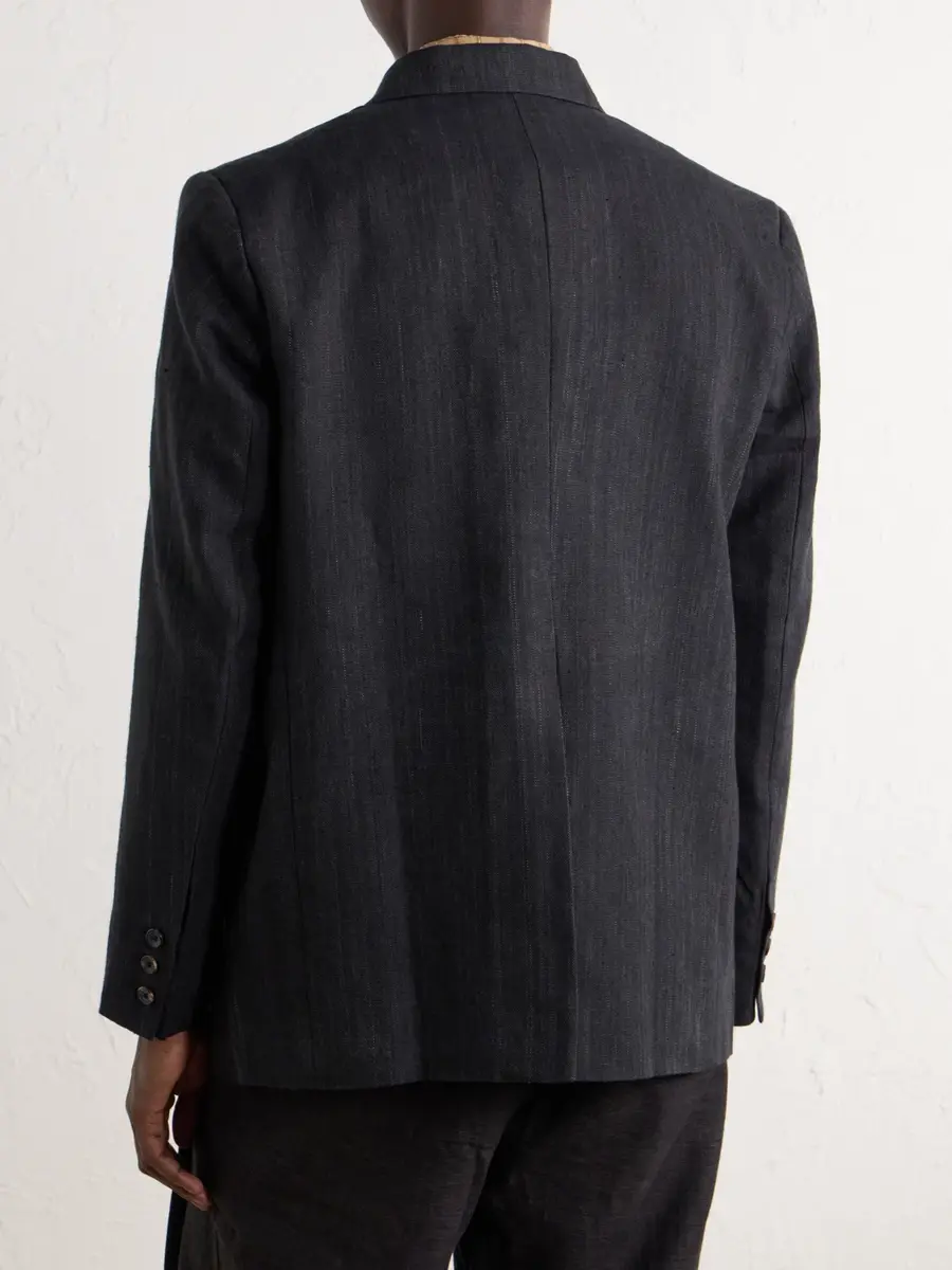 Kartik Research Double-Breasted Embroidered Handwoven Linen and Wool-Blend Suit Jacket - Men | Thumbnail 4 Kartik Research Double-Breasted Embroidered Handwoven Linen and Wool-Blend Suit Jacket - Men | Thumbnail 4