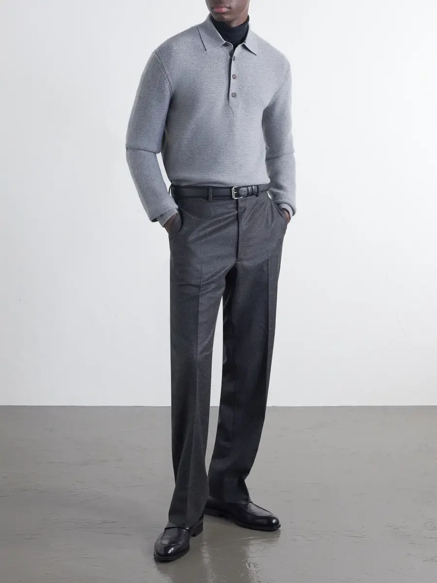 Zegna Oasi Cashmere-Piqué Polo Shirt - Men | Thumbnail 2