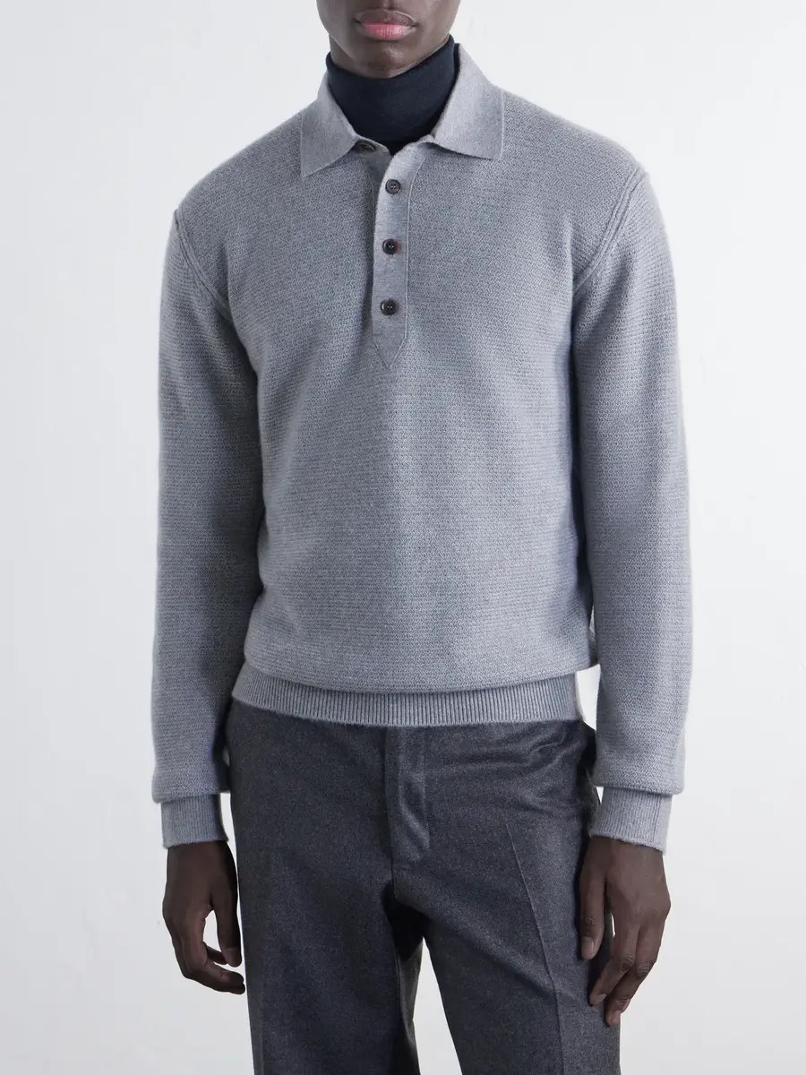Zegna Oasi Cashmere-Piqué Polo Shirt - Men | Thumbnail 3