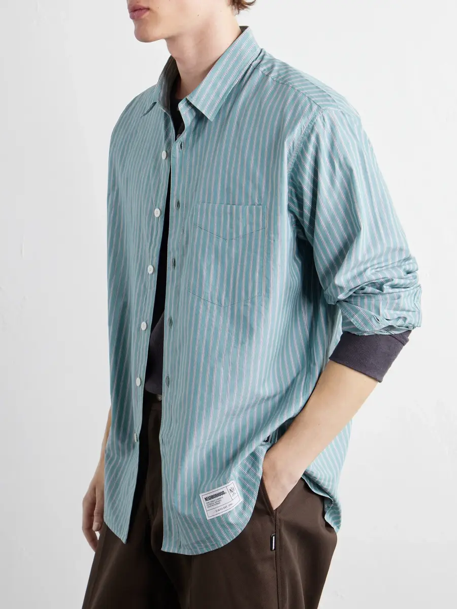 Neighborhood Striped Cotton and Lyocell-Blend Poplin Shirt - Men | Thumbnail 5