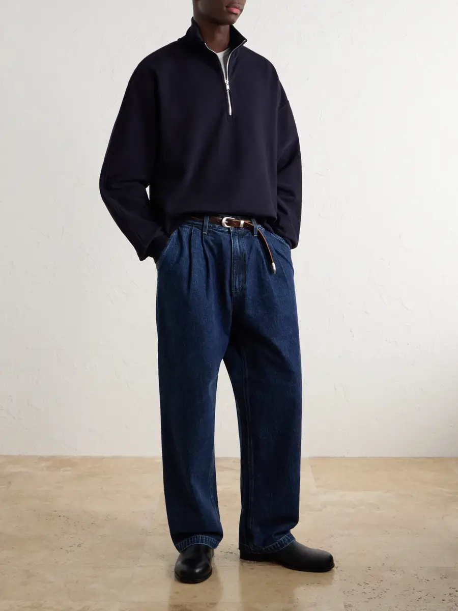AGOLDE Idris Cotton-Jersey Half-Zip Sweatshirt - Men | Thumbnail 2