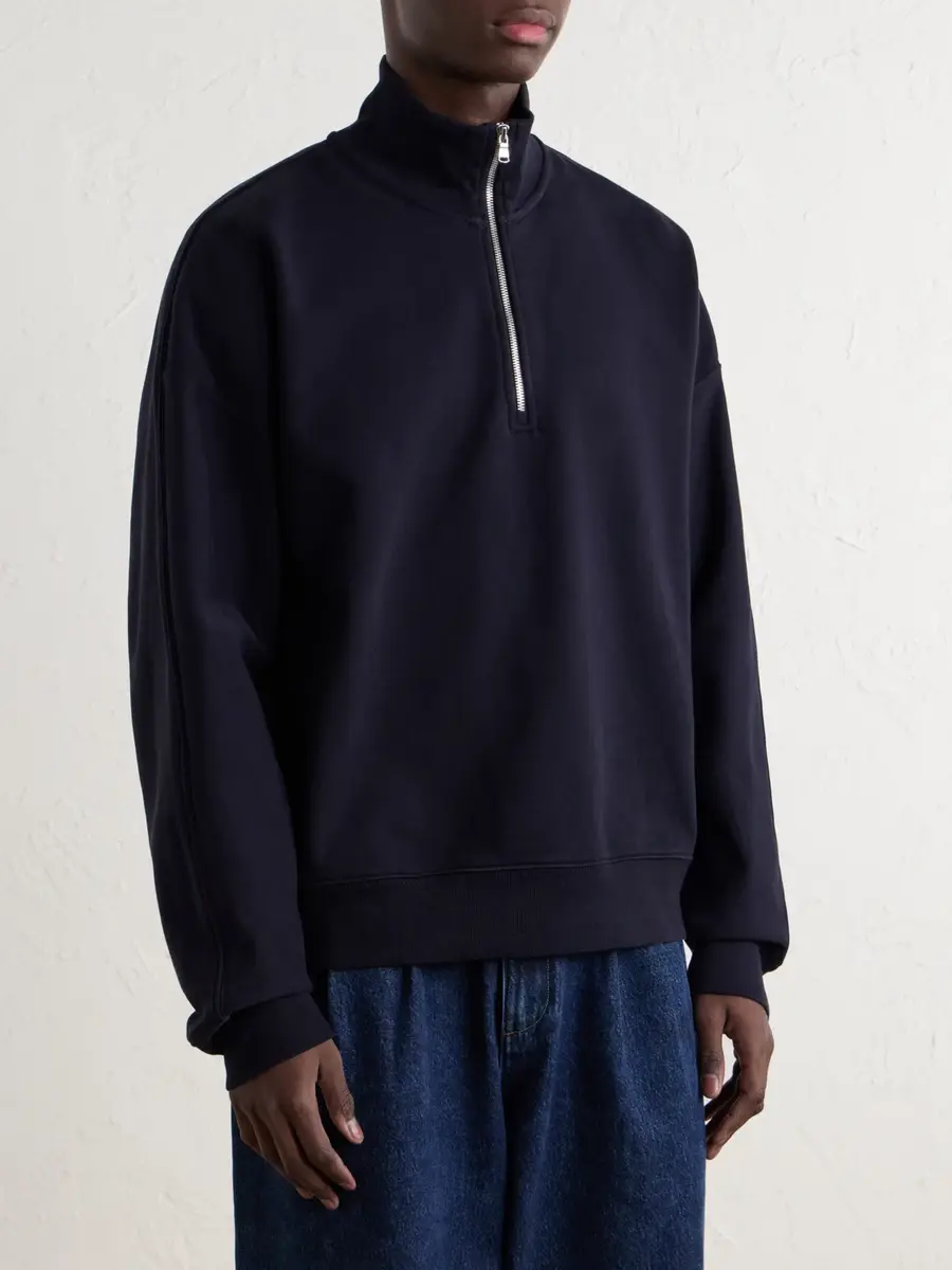 AGOLDE Idris Cotton-Jersey Half-Zip Sweatshirt - Men | Thumbnail 3