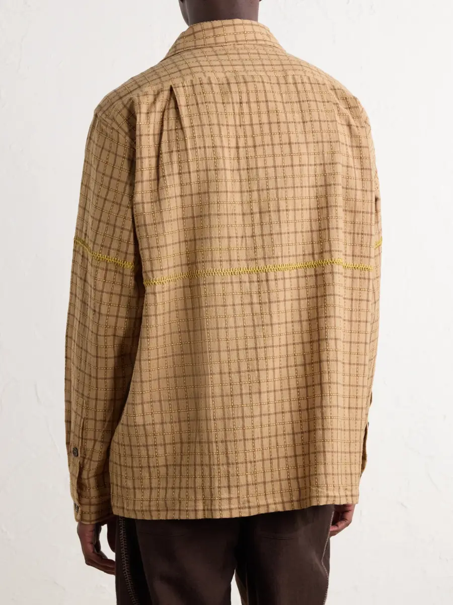 Kartik Research Rabari Embroidered Checked Handwoven Cotton Shirt - Men | Thumbnail 4 Kartik Research Rabari Embroidered Checked Handwoven Cotton Shirt - Men | Thumbnail 4