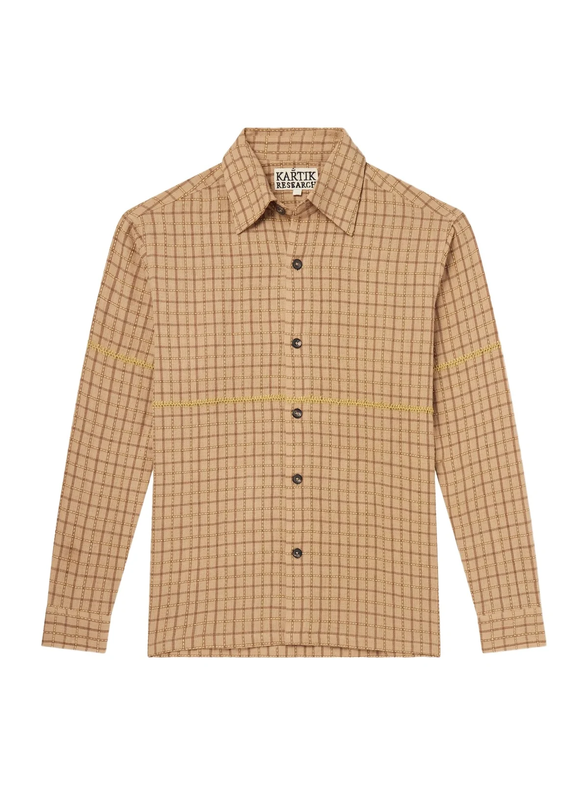 Kartik Research Rabari Embroidered Checked Handwoven Cotton Shirt - Men