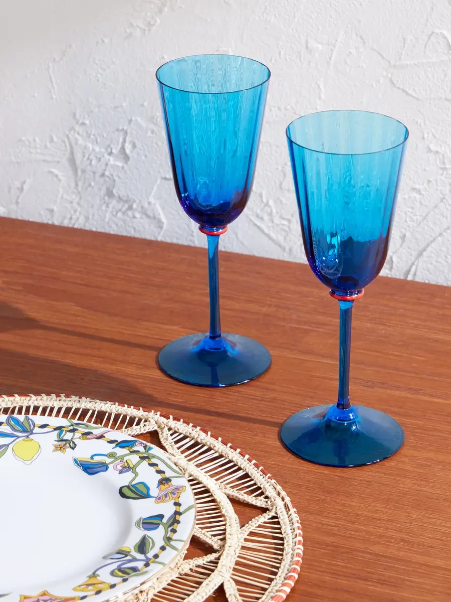 La DoubleJ Rainbow Set of Two Murano Glass Wine Glasses - Men | Thumbnail 2