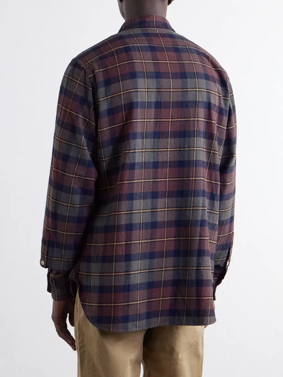 Drake's Brushed Checked Cotton-Flannel Shirt - Men | Thumbnail 4