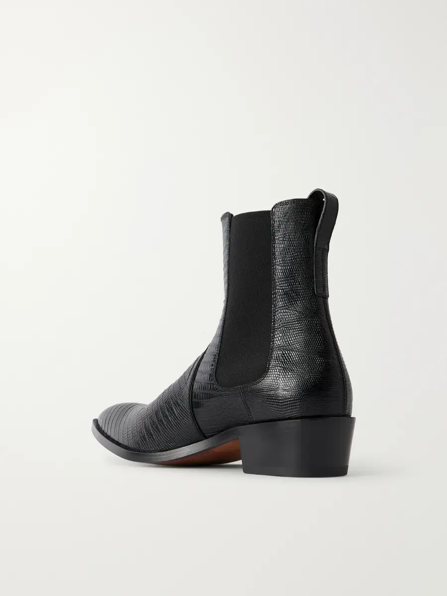 Tom Ford Dagger Lizard-Effect Leather Chelsea Boots - Men | Thumbnail 4