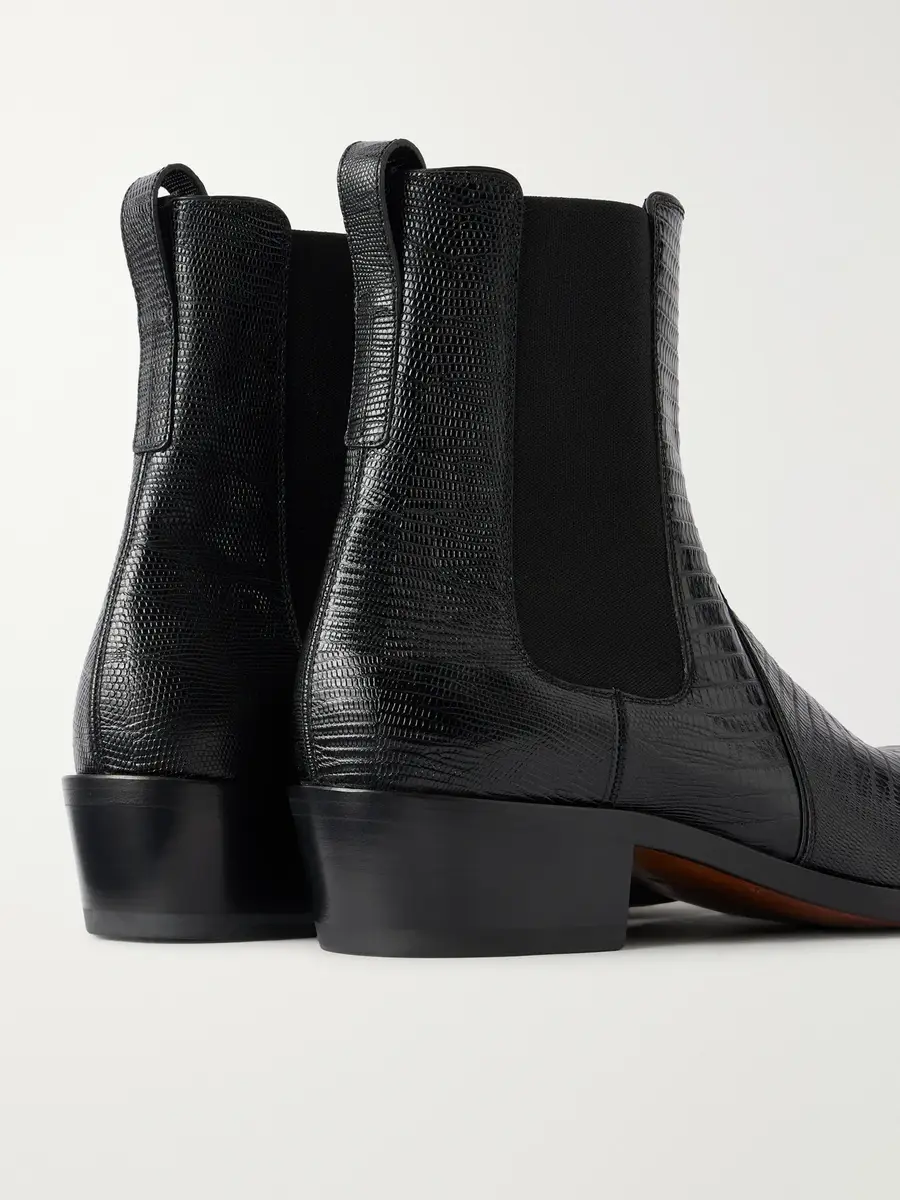 Tom Ford Dagger Lizard-Effect Leather Chelsea Boots - Men | Thumbnail 5