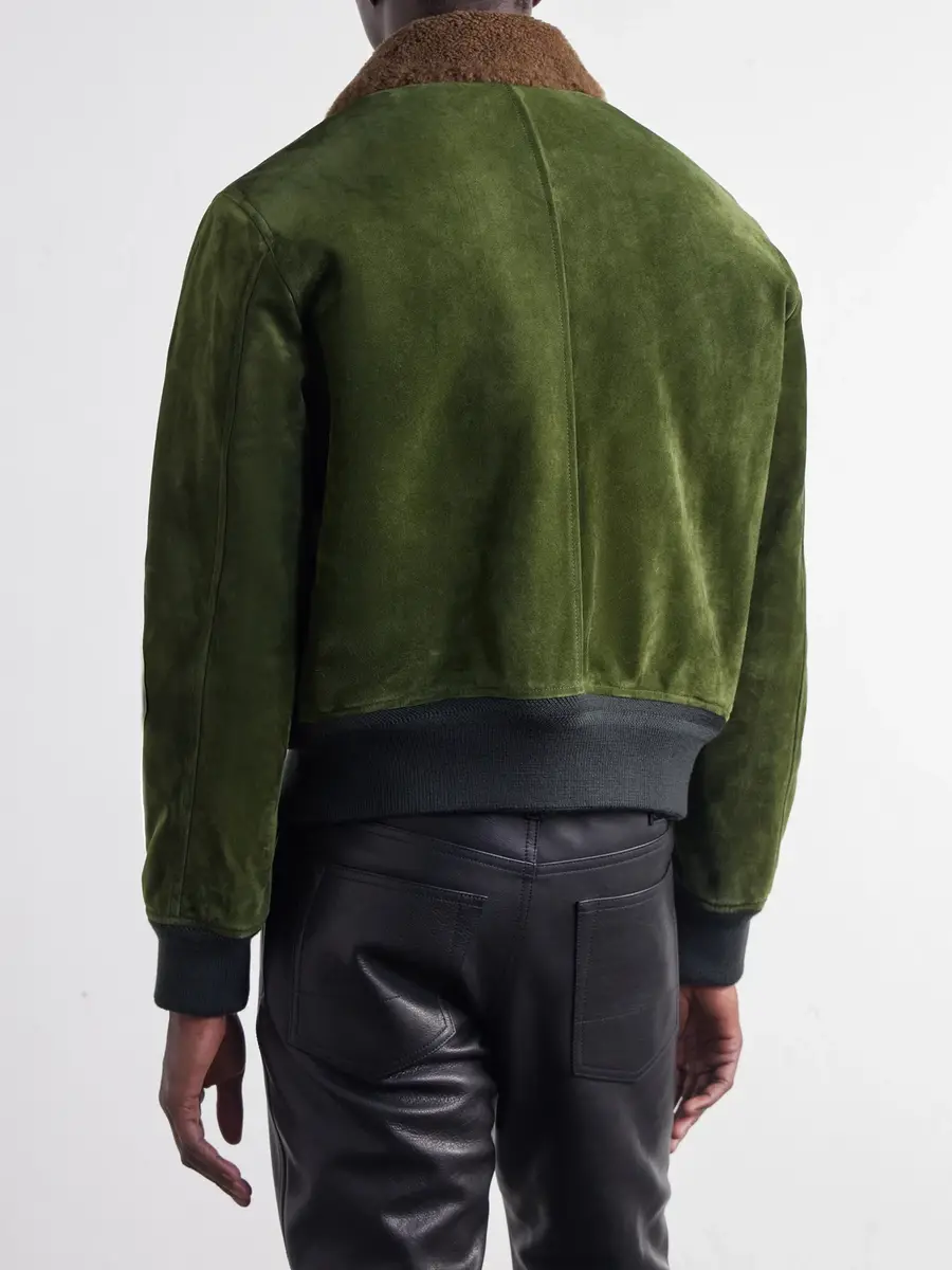 Tom Ford Shearling-Trimmed Suede Bomber Jacket - Men | Thumbnail 4 Tom Ford Shearling-Trimmed Suede Bomber Jacket - Men | Thumbnail 4