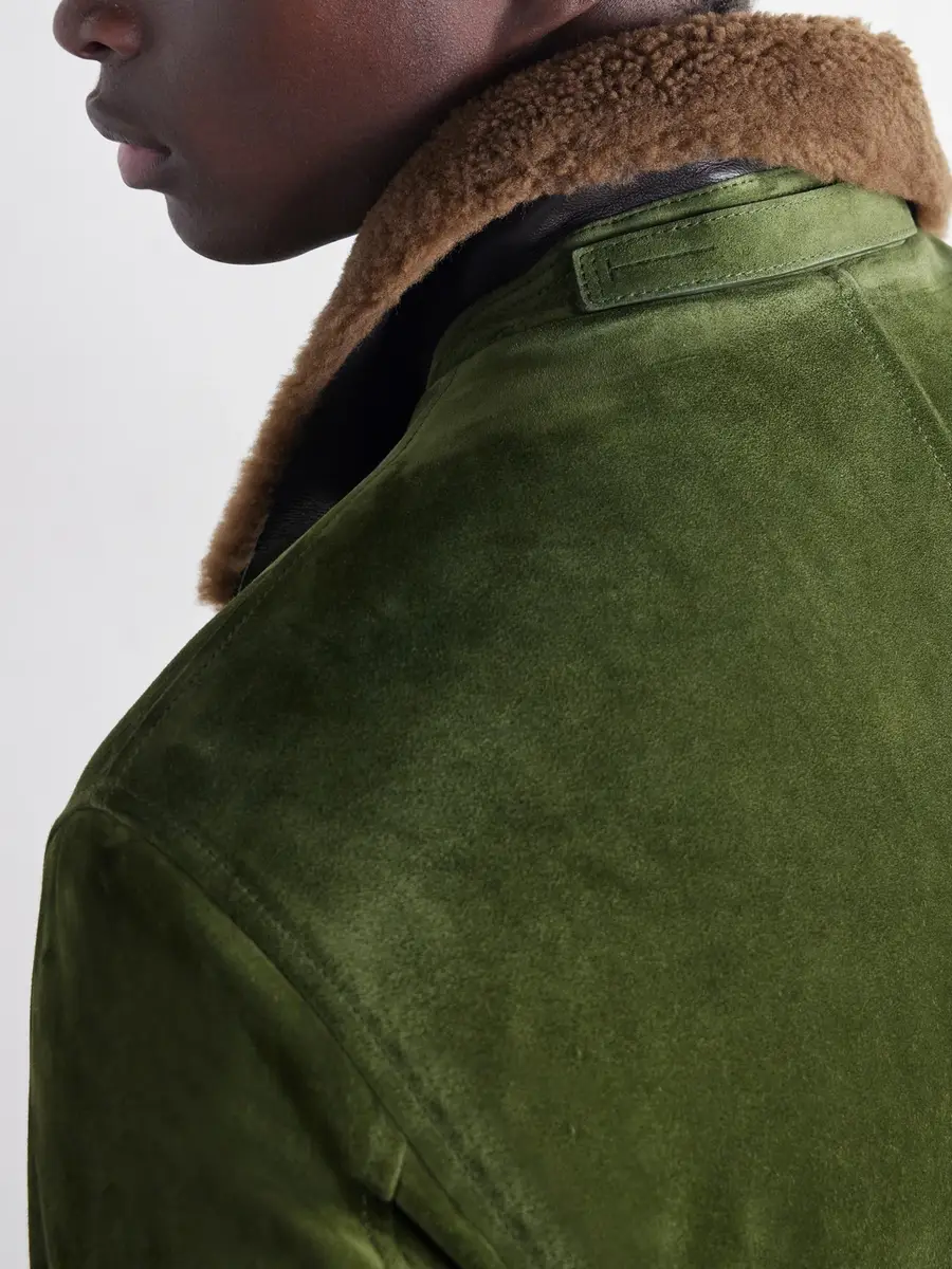 Tom Ford Shearling-Trimmed Suede Bomber Jacket - Men | Thumbnail 5 Tom Ford Shearling-Trimmed Suede Bomber Jacket - Men | Thumbnail 5