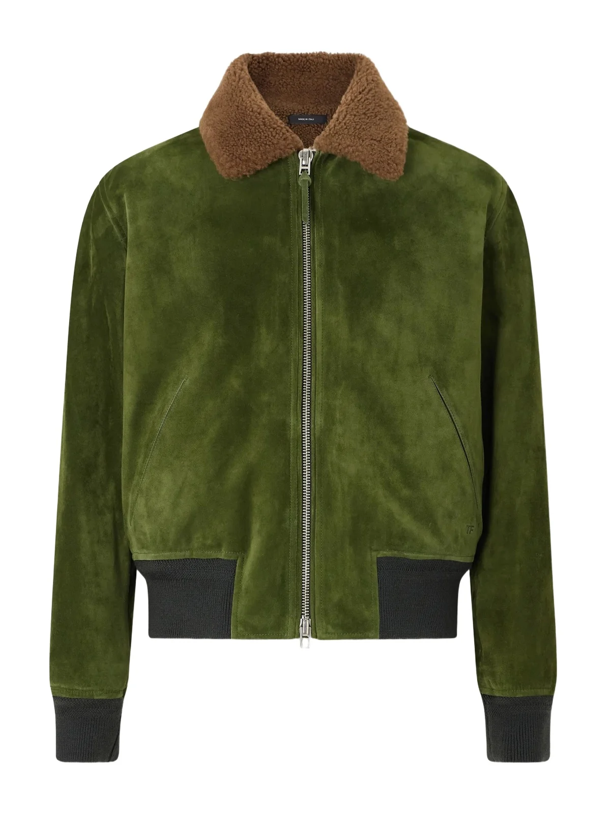 Tom Ford Shearling-Trimmed Suede Bomber Jacket - Men