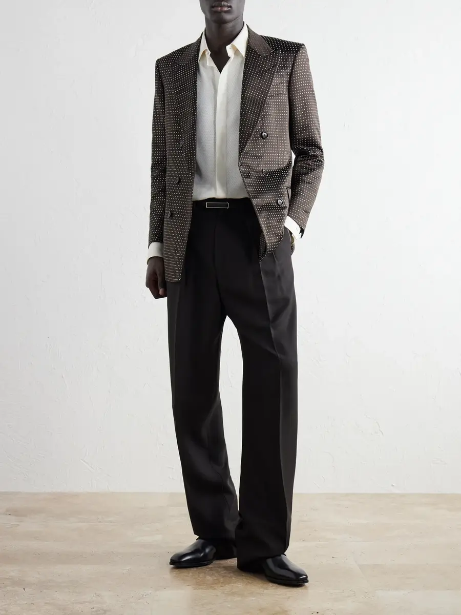 Tom Ford Double-Breasted Polka-Dot Silk-Satin Tuxedo Jacket - Men | Thumbnail 2
