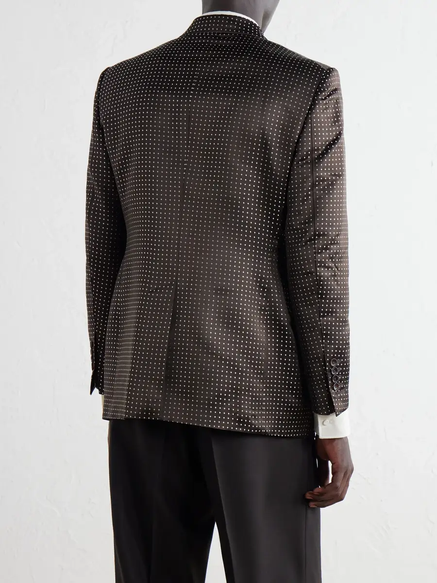 Tom Ford Double-Breasted Polka-Dot Silk-Satin Tuxedo Jacket - Men | Thumbnail 4