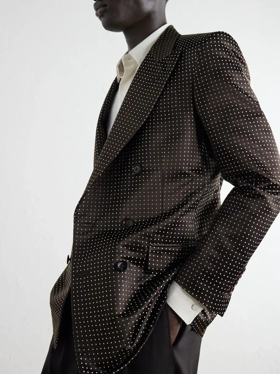 Tom Ford Double-Breasted Polka-Dot Silk-Satin Tuxedo Jacket - Men | Thumbnail 5