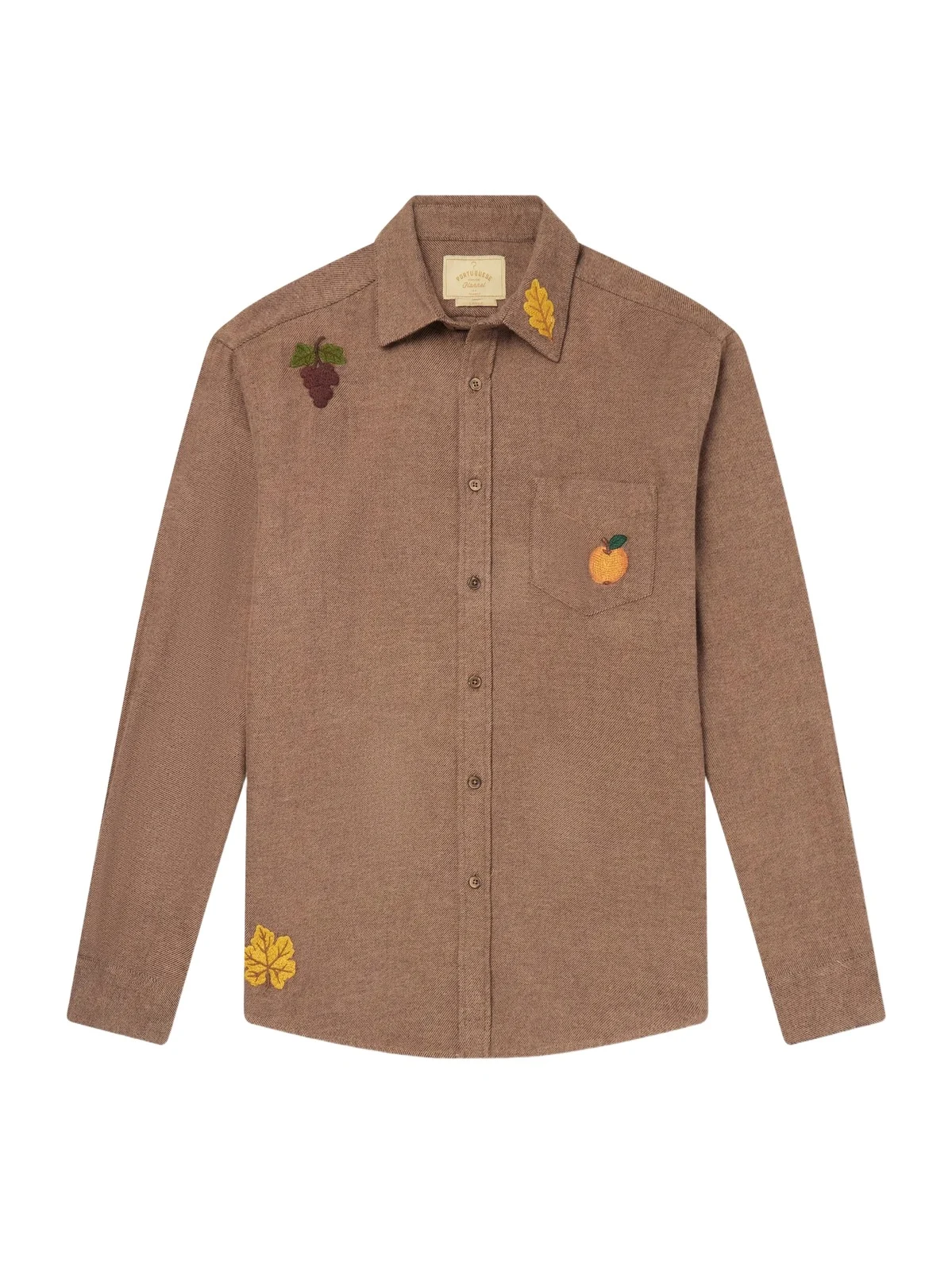 Portuguese Flannel Embroidered Cotton-Flannel Shirt - Men