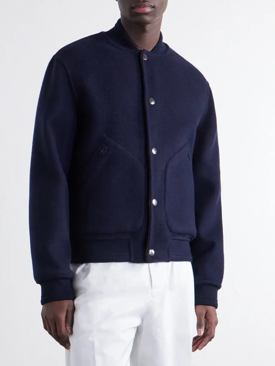Canali Reversible Cashmere and Silk-Blend Felt Bomber Jacket - Men | Thumbnail 3