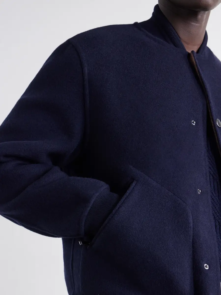 Canali Reversible Cashmere and Silk-Blend Felt Bomber Jacket - Men | Thumbnail 5