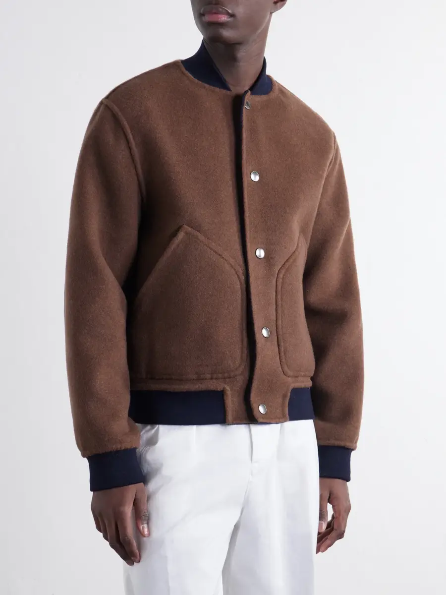 Canali Reversible Cashmere and Silk-Blend Felt Bomber Jacket - Men | Thumbnail 6