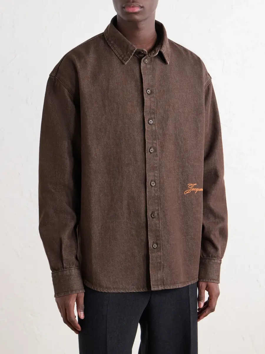 Jacquemus Simon Logo-Embroidered Denim Shirt - Men | Thumbnail 3 Jacquemus Simon Logo-Embroidered Denim Shirt - Men | Thumbnail 3