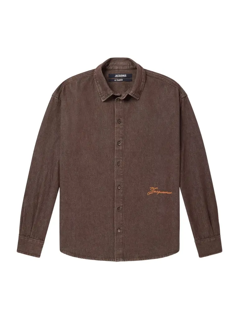 Jacquemus Simon Logo-Embroidered Denim Shirt - Men