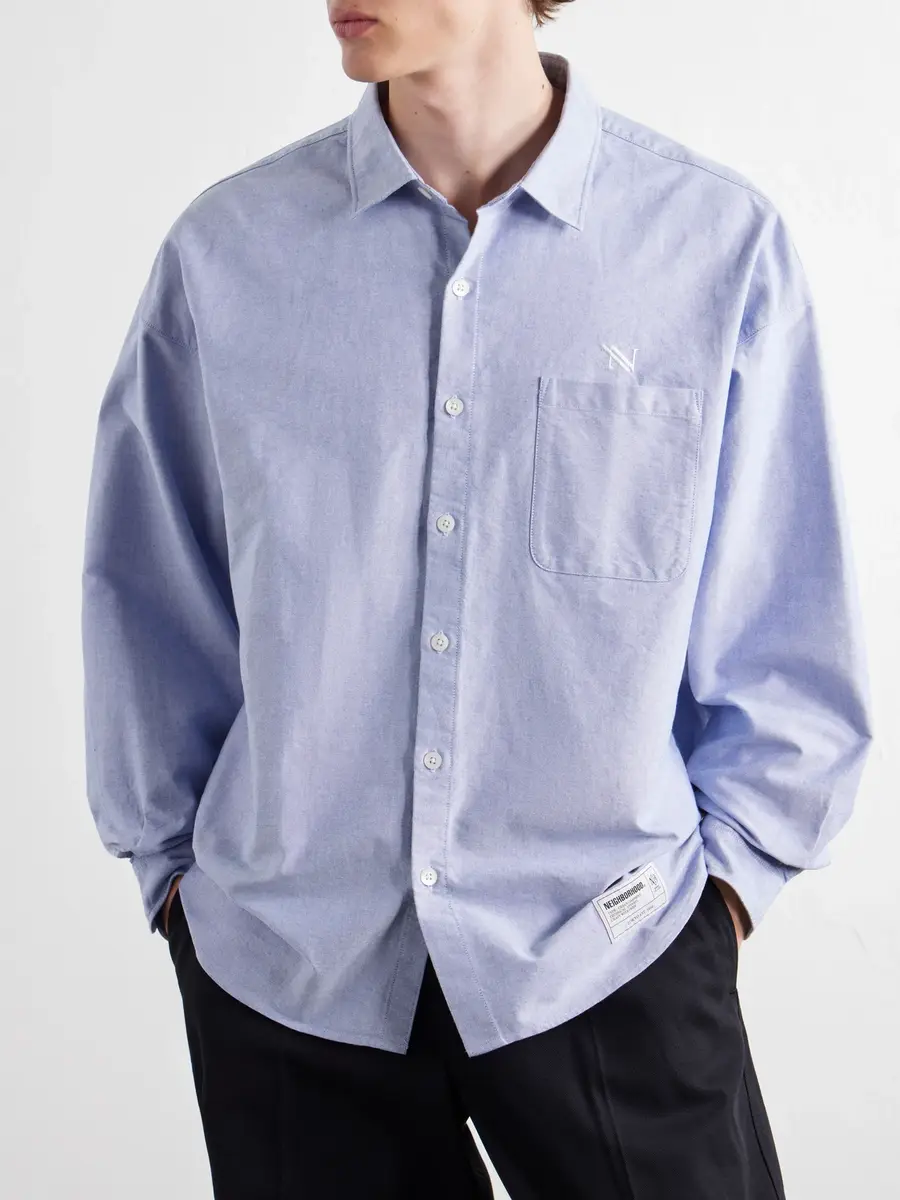 Neighborhood Logo-Embroidered Cotton Oxford Shirt - Men | Thumbnail 3 Neighborhood Logo-Embroidered Cotton Oxford Shirt - Men | Thumbnail 3